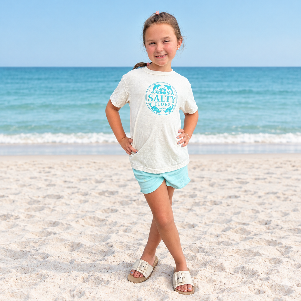 Beach version of Kids Teal Dolphin
