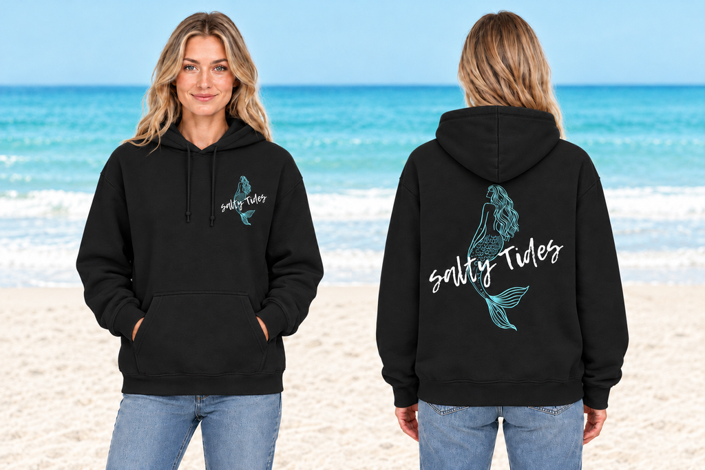 Black Mermaid Original hoodie front and back