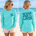 Ocean Lover long sleeve tee model mockup