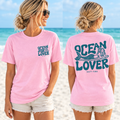 Pink Ocean Lover short sleeve tee model mockup