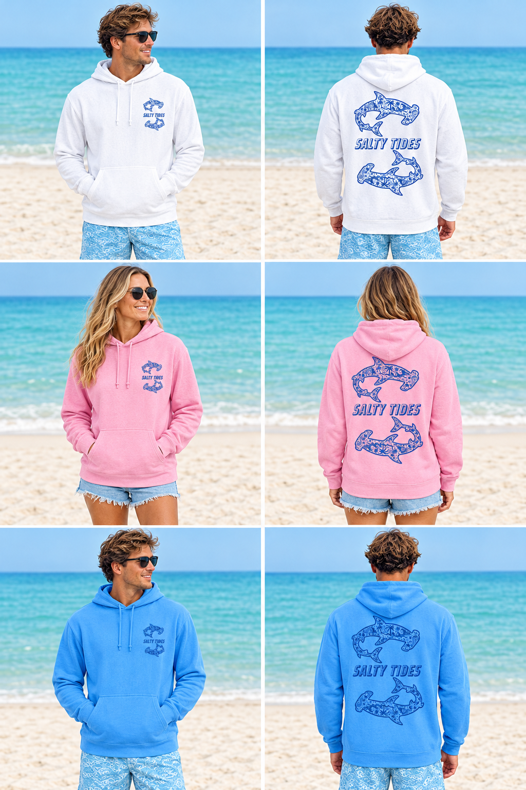Updated Shark Hoodie mockups with small left-chest designs