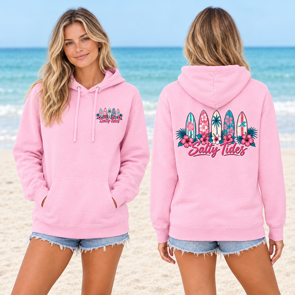 Women’s Surfboards hoodie model mockup